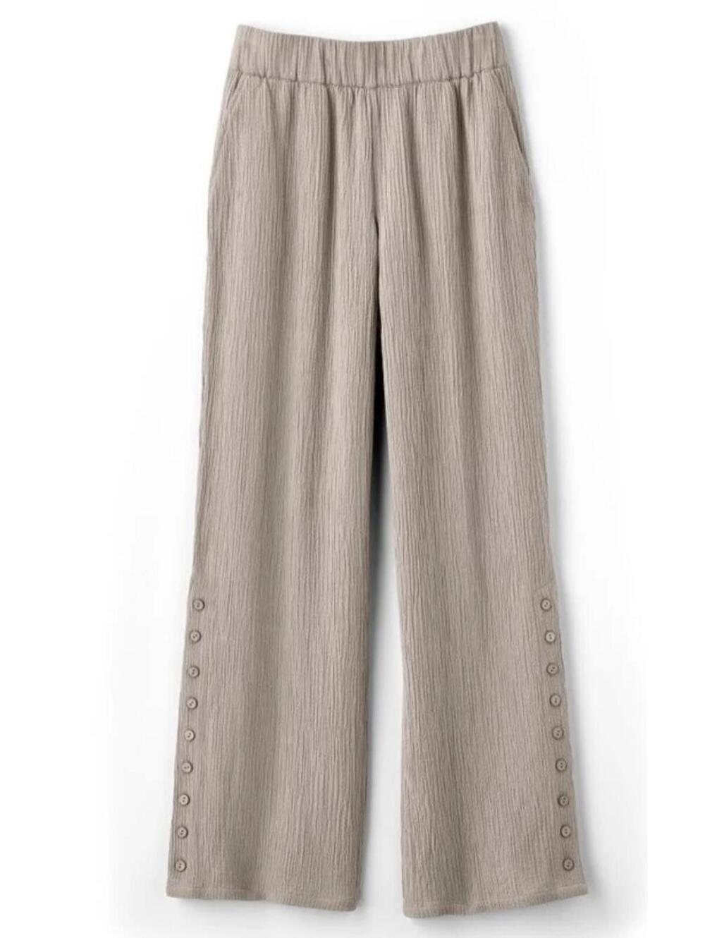 Soft Surroundings Oceo Crinkle Gauze Wide Leg Pull-On Pants - Medium NWOT